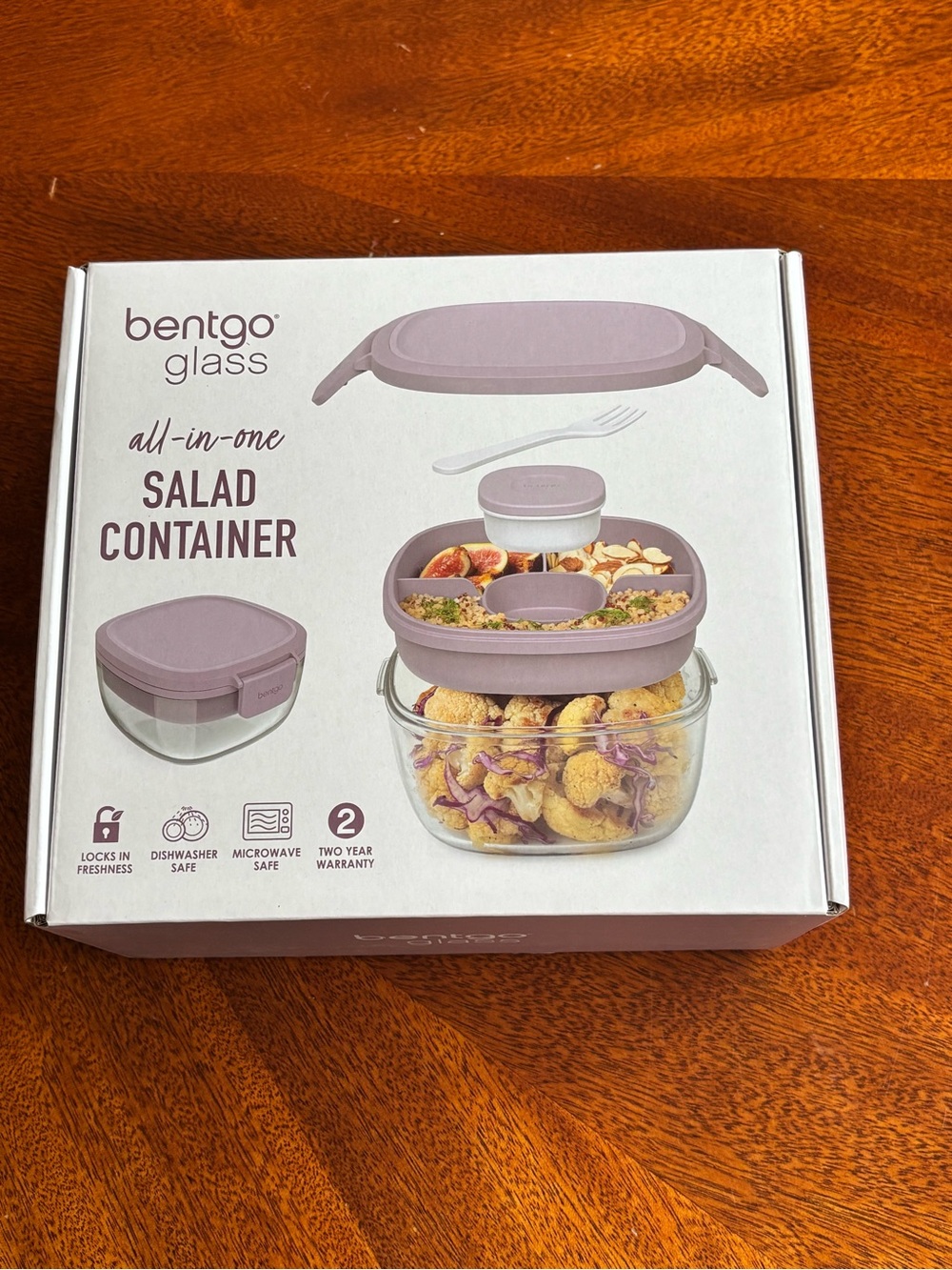 Bentgo Glass All-in-One Salad uContainer in Lavender